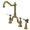 Kingston Brass Bridge Kitchen Faucet with Brass Sprayer, Antique Brass KS7753PLBS - alternate 1